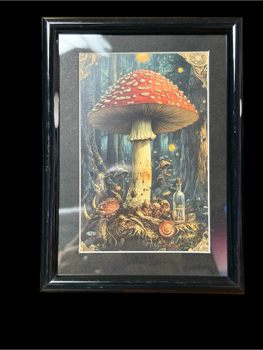 Enchanted Mushroom Forest Framed Art Print – 5x7 | Cottagecore Witchy Décor